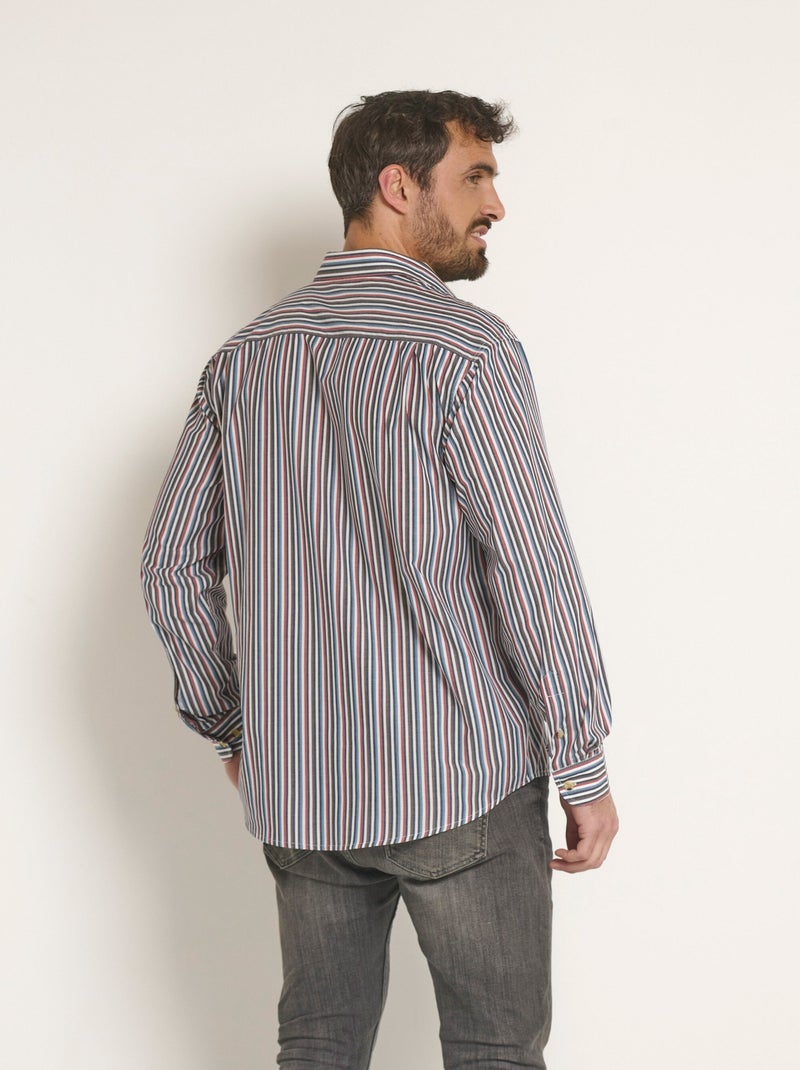 Chemise à rayures entretien facile - Afibel Bleu - Kiabi