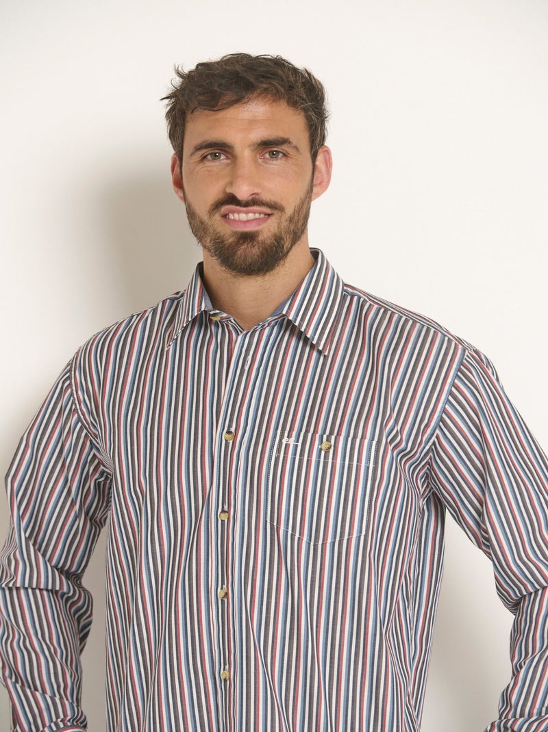 Chemise à rayures entretien facile - Afibel Bleu - Kiabi