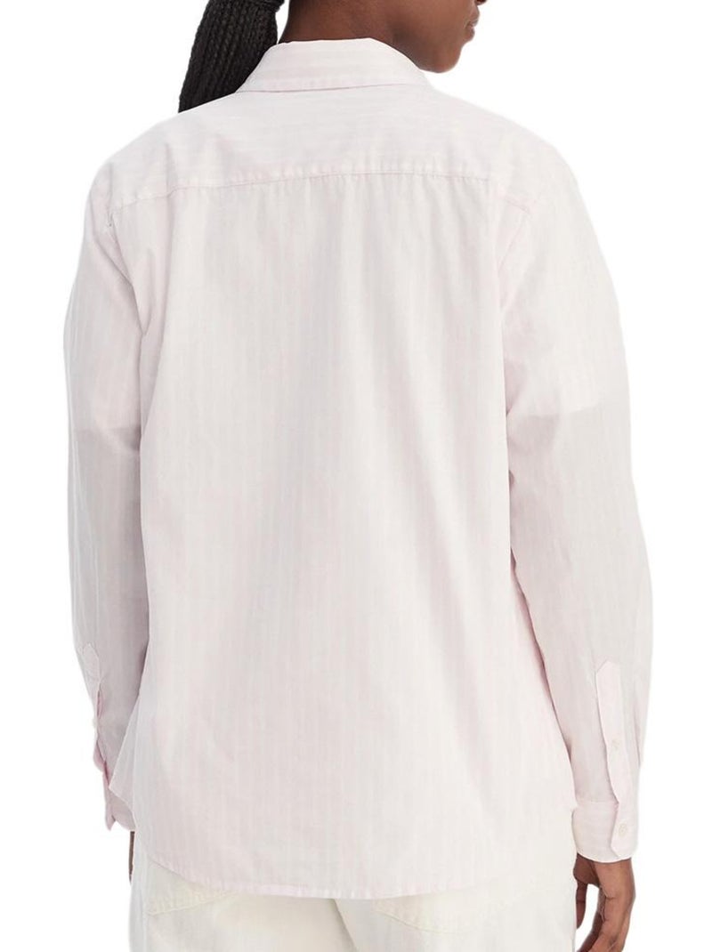 Chemise à rayures femme tommy hilfiger poplin Rose - Kiabi