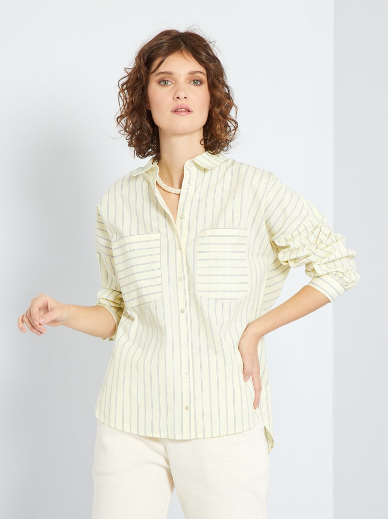 Chemise à rayures jaune - Kiabi