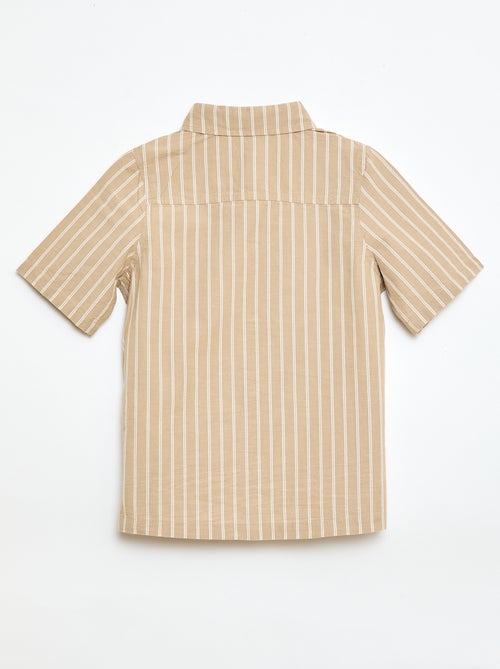 Chemise à rayures manches courtes en coton - Kiabi