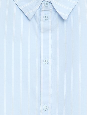 Chemise à rayures manches courtes en coton