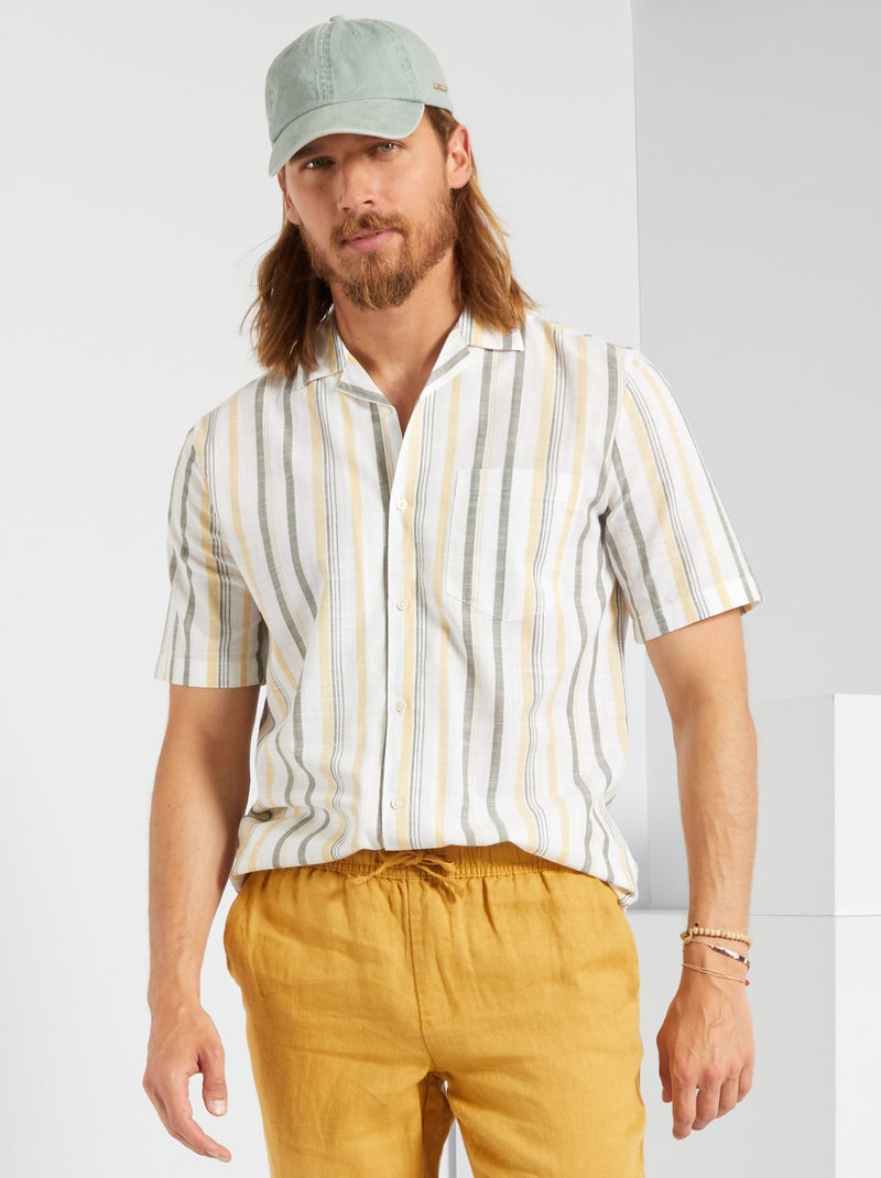 Chemise à rayures rayé kaki - Kiabi