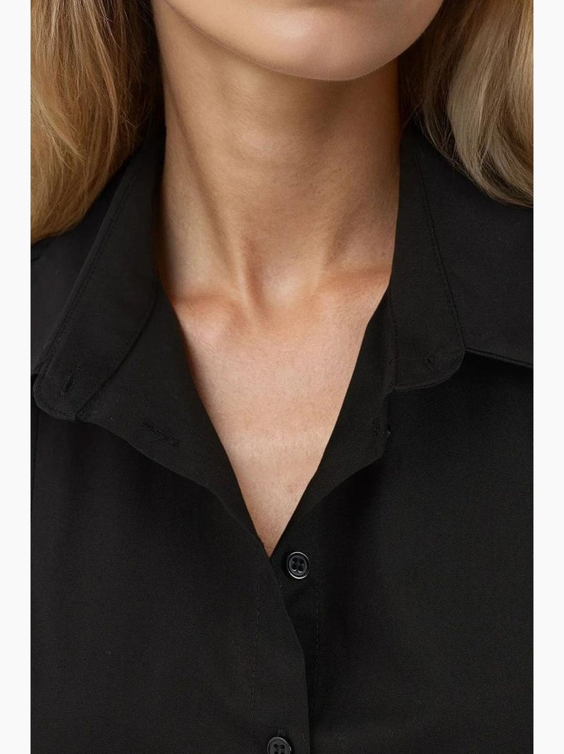 Chemise ajustée à manches longues hiccup Noir - Kiabi