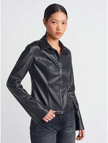 Chemise ajustée aspect cuir dilvin
