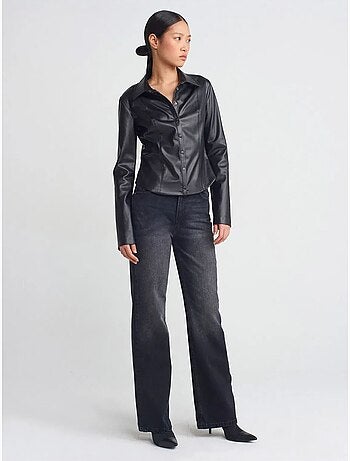 Chemise ajustée aspect cuir dilvin