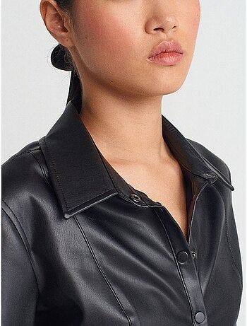 Chemise ajustée aspect cuir dilvin