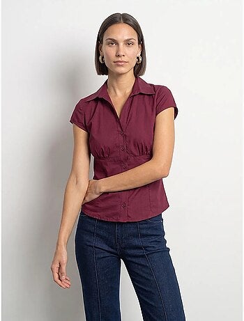 Chemise ajustée en popeline de coton avec lien dilvin