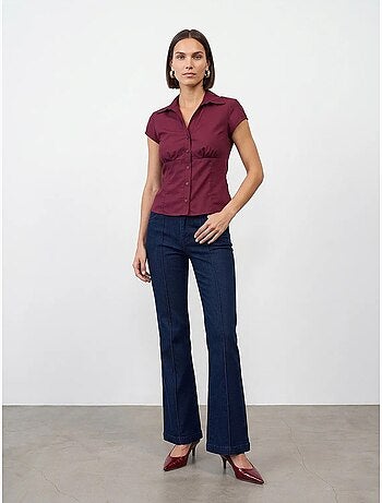 Chemise ajustée en popeline de coton avec lien dilvin