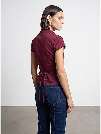 Chemise ajustée en popeline de coton avec lien dilvin