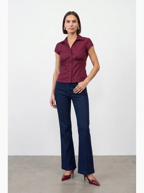 Chemise ajustée en popeline de coton avec lien dilvin - Kiabi Chemise ajustée en popeline de coton avec lien dilvin - Kiabi