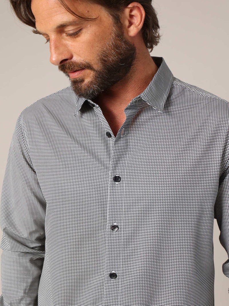 Chemise ajustée imprimée
 'Deeluxe' Noir - Kiabi