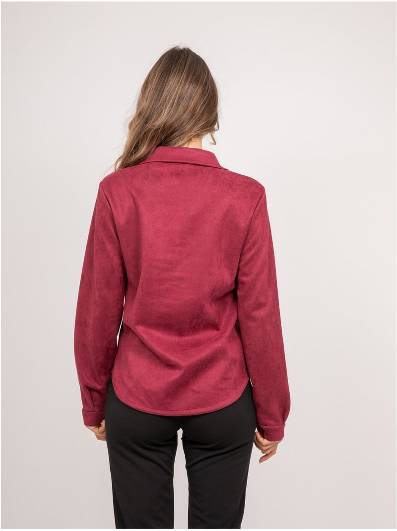 Chemise ajustée ologane Bordeaux - Kiabi