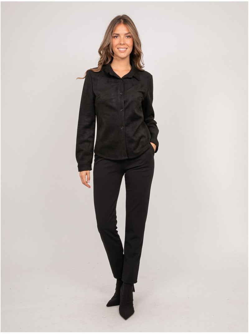 Chemise ajustée ologane Noir - Kiabi