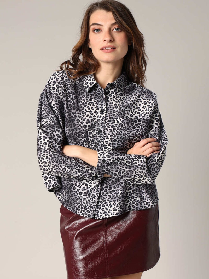 Chemise ample à imprimé léopard 'Deeluxe' Gris - Kiabi