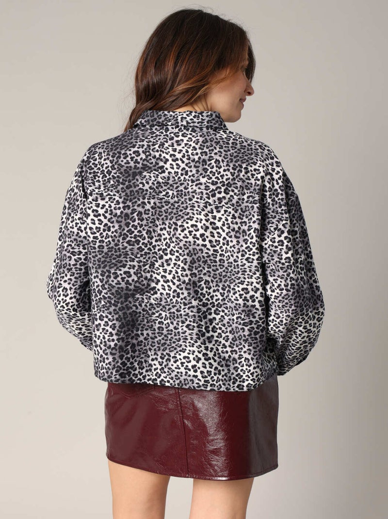 Chemise ample à imprimé léopard 'Deeluxe' Gris - Kiabi