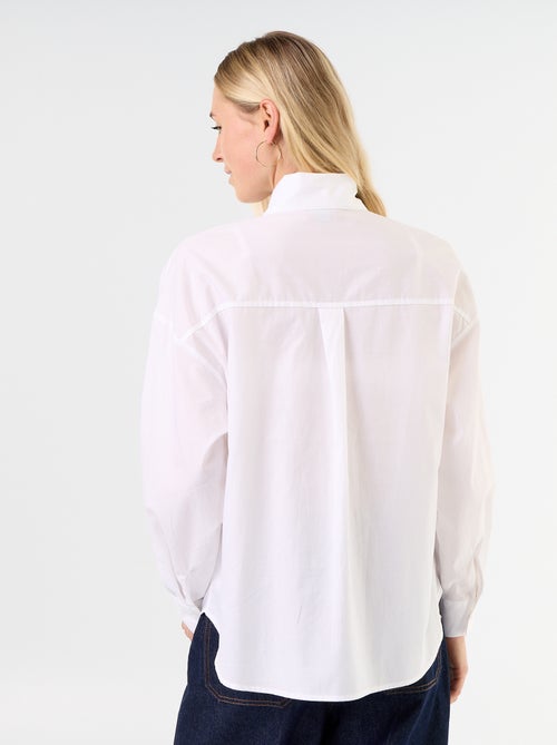 Chemise ample à manches longues et col lavallière - Kiabi