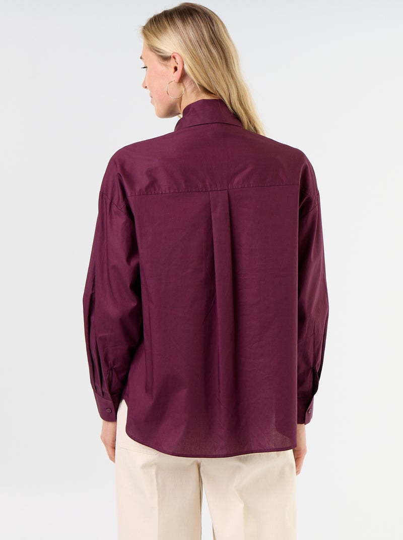 Chemise ample à manches longues et col lavallière Rose - Kiabi
