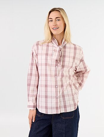 Chemise ample à manches longues et col lavallière
