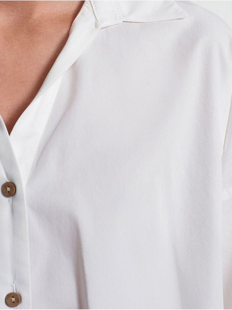 Chemise ample en popeline de coton dilvin Blanc - Kiabi