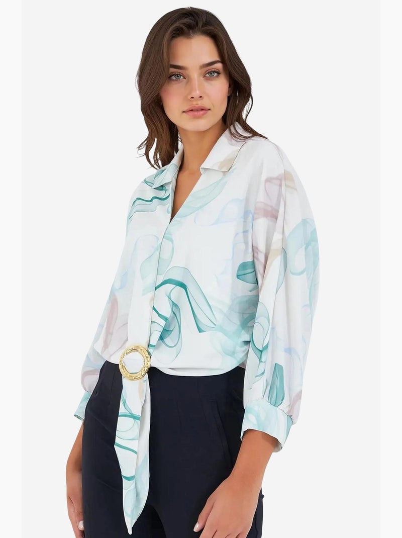 Chemise ample en satin fluide bdart Vert menthe - Kiabi