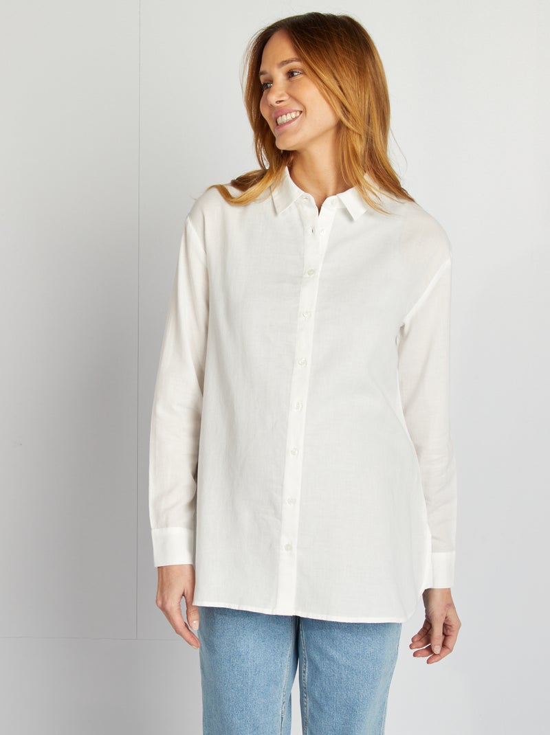 Chemise ample grossesse blanc - Kiabi