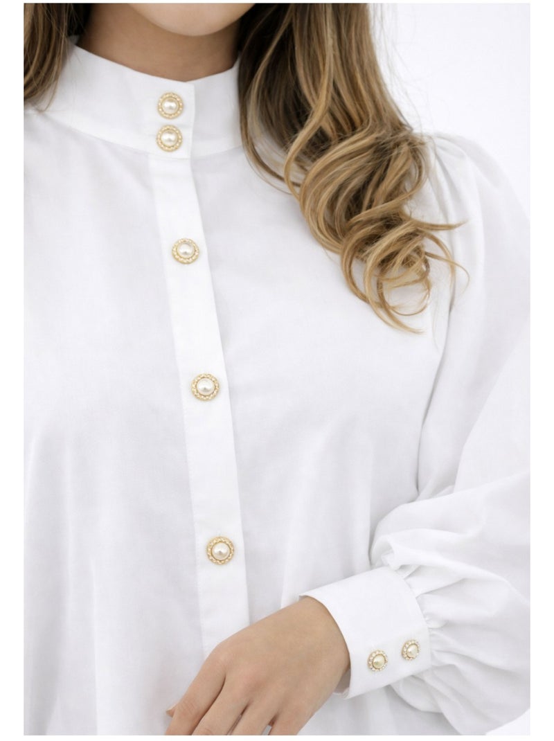 Chemise Ample Kebello Blanc - Kiabi