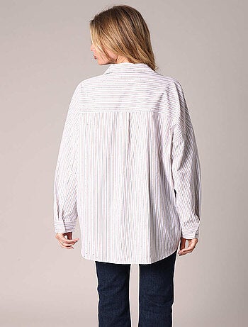 Chemise ample rayée avec strass 'Deeluxe'