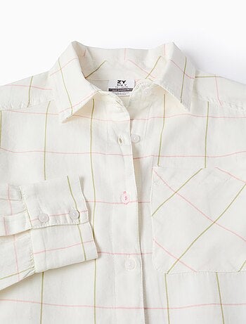 Chemise Asymétrique en Coton à Carreaux