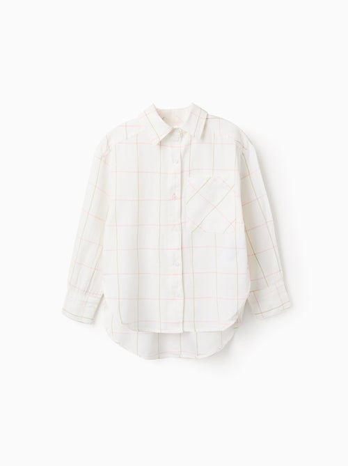 Chemise Asymétrique en Coton à Carreaux - Kiabi