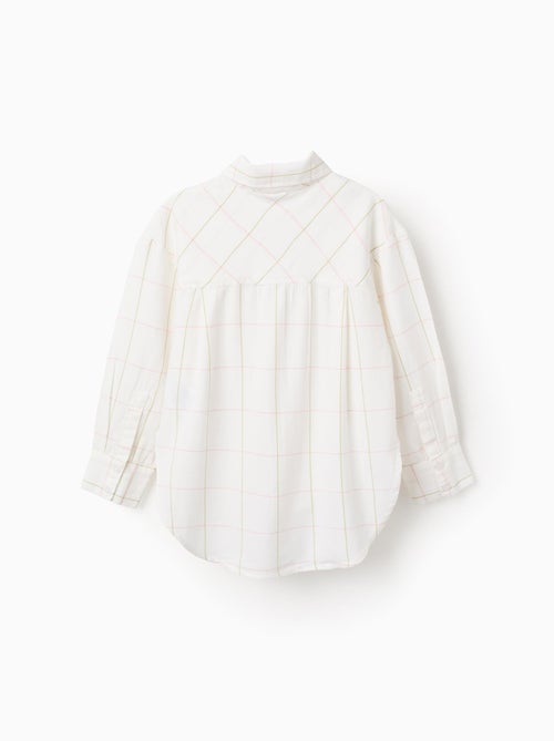 Chemise Asymétrique en Coton à Carreaux - Kiabi