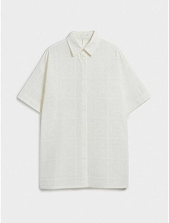 Chemise avec boutons et détails ajourés 100% coton
