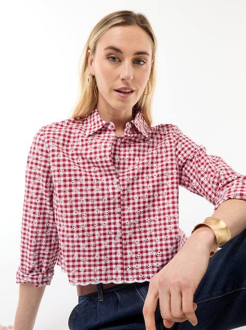 Chemise avec broderies all over - Kiabi