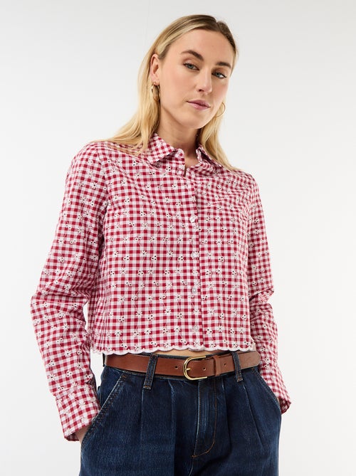 Chemise avec broderies all over - Kiabi