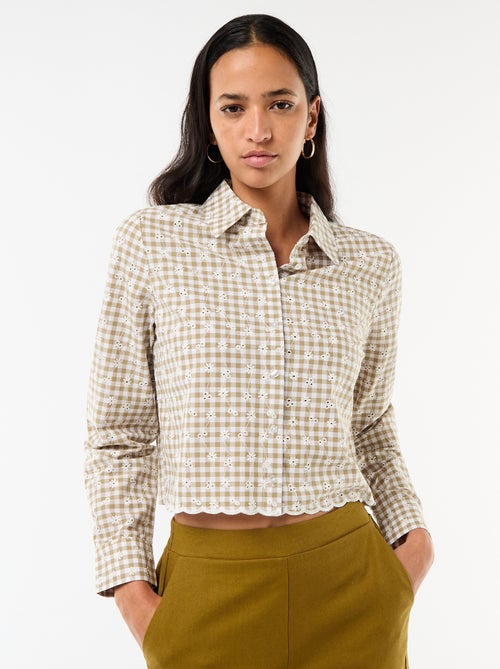 Chemise avec broderies all over - Kiabi