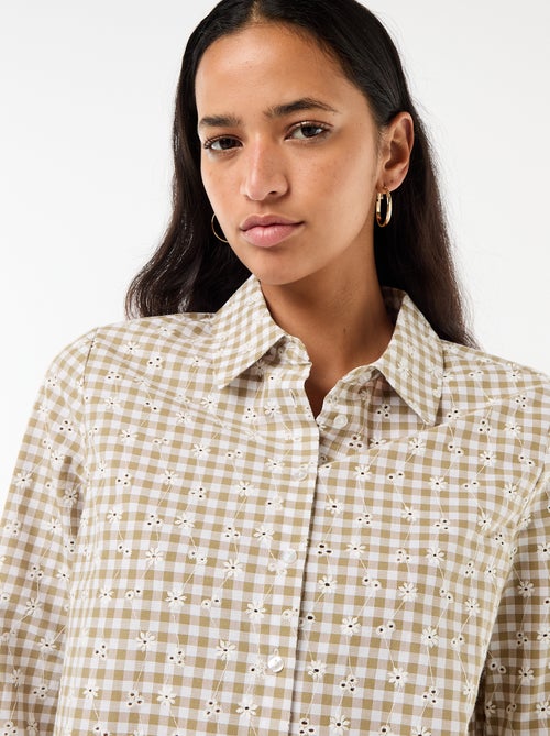 Chemise avec broderies all over - Kiabi