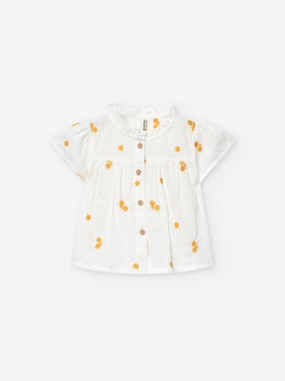 Chemise avec Broderies de Fleurs
