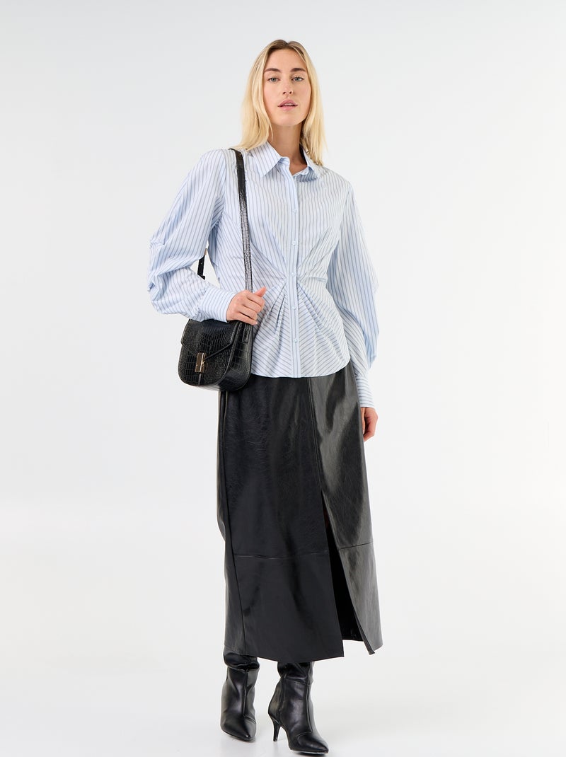 Chemise avec coupe fantaisie ajustée à l'avant Bleu - Kiabi