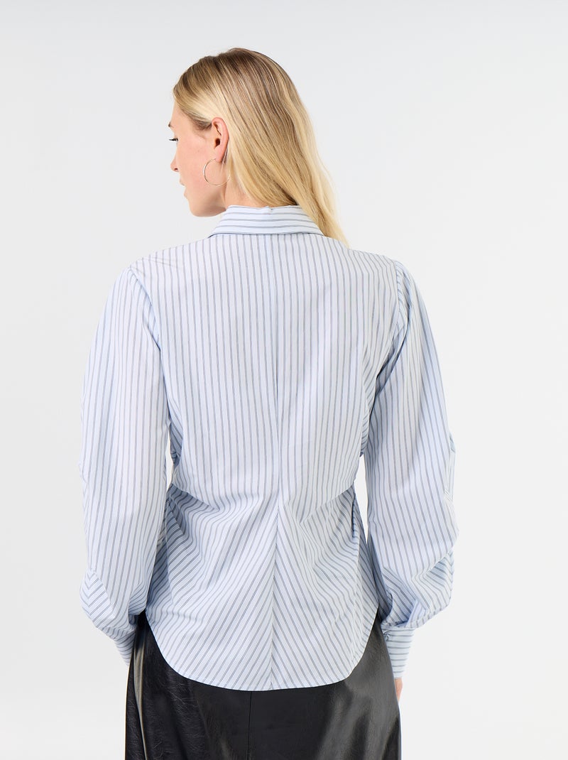 Chemise avec coupe fantaisie ajustée à l'avant Bleu - Kiabi
