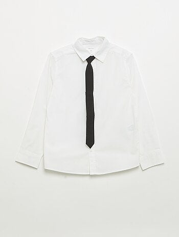 Chemise avec cravate contrastée