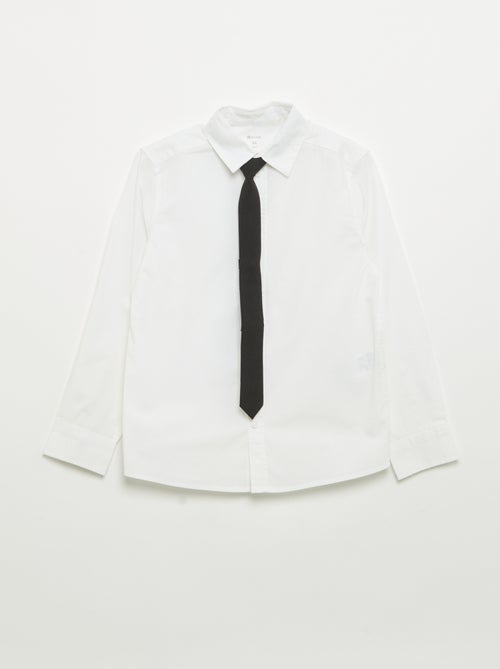 Chemise avec cravate contrastée - Kiabi