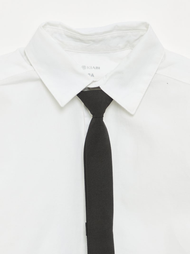 Chemise avec cravate contrastée Blanc - Kiabi