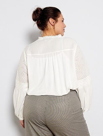 Chemise avec empiècement broderie - Kiabi