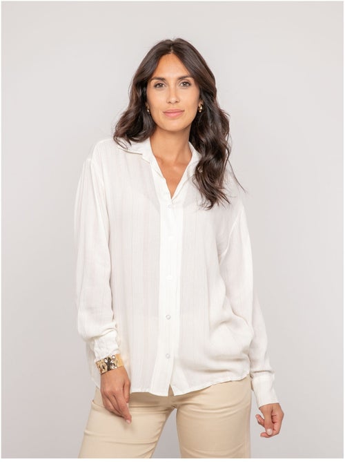 Chemise avec fil lurex ODAYA - Kiabi Chemise avec fil lurex ODAYA - Kiabi