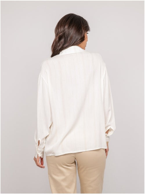 Chemise avec fil lurex ODAYA - Kiabi Chemise avec fil lurex ODAYA - Kiabi