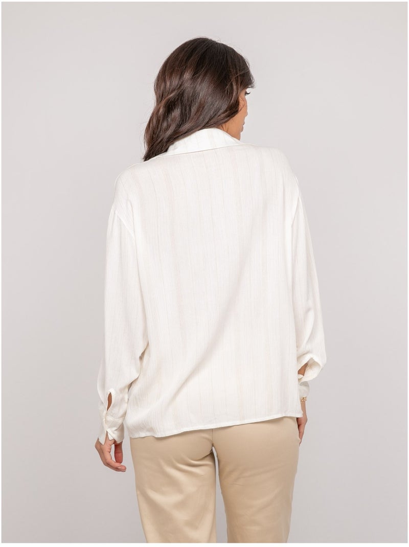 Chemise avec fil lurex ODAYA Blanc - Kiabi