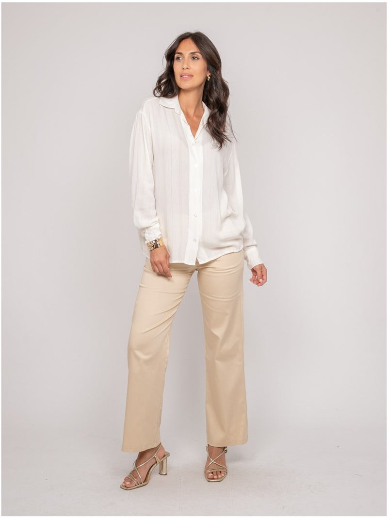 Chemise avec fil lurex ODAYA Blanc - Kiabi