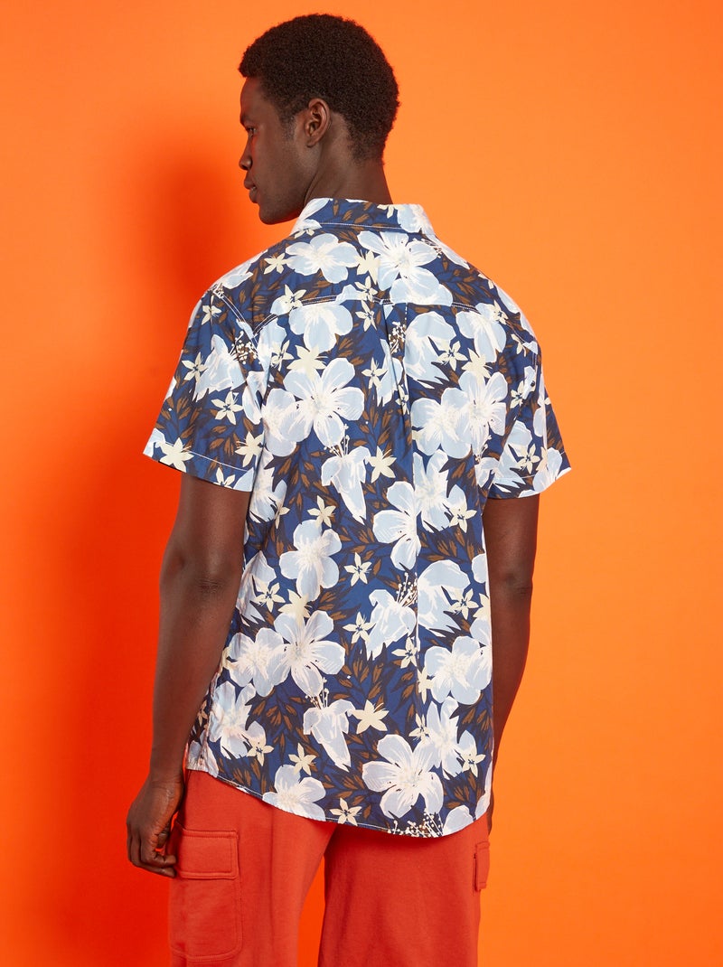 Chemise avec imprimé 'Produkt' Bleu/blanc - Kiabi