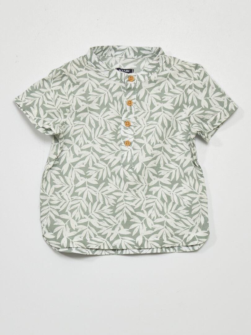 Chemise avec imprimé Vert/blanc - Kiabi