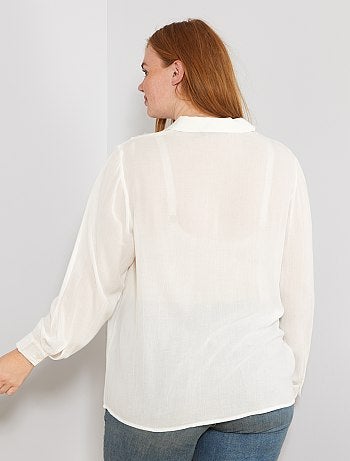 Chemise avec plastron dentelle - Kiabi
